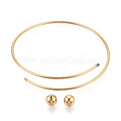 Fabrication de bracelets manchettes en fil d'acier inoxydable 304 avec placage ionique ajustable (IP).&nbsp;MAK-WH20002-01C-G