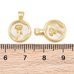 Pendentifs en laiton avec coquillage blanc&nbsp;CU-CBA9482-04G-04
