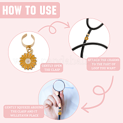 6 шт. подвеска-стетоскоп в виде цветка из сплава&nbsp;HJEW-SP0001-35