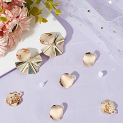 10 шт. латунная плоская круглая фурнитура для сережек-клипс KK-BBC0010-21G