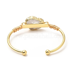 Окрашенный натуральный агат нерегулярный браслет-манжета druzy nugget&nbsp;BJEW-C028-01G