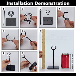 Собранные прямоугольные стойки для демонстрации фигурок из пластика PS с регулируемым железным кронштейном&nbsp;ODIS-WH0100-12A