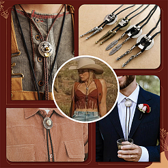 8 шт. 2 стиля железная застежка-слайдер для галстука-боло IFIN-PH0002-08