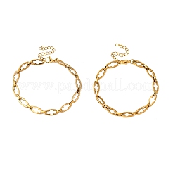 2 шт. 2 стиля браслетов из полой сшитой цепочки из нержавеющей стали 304 для пары BJEW-JB12295