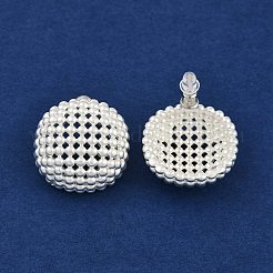 Полые полукруглые латунные серьги-гвоздики EJEW-Q391-21S-01