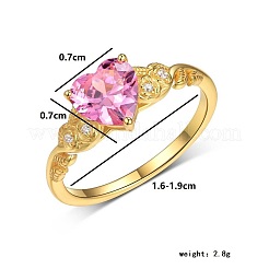 S925 серебряное кольцо в форме сердца с розовым цирконием и 18-каратным золотом в винтажном дизайне для женщин VO3518-6