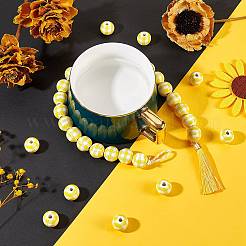 50шт натуральные деревянные бусины с рисунком тартан&nbsp;DIY-SZ0003-11C