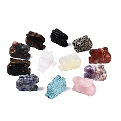 Set di statuette di coniglietti in pietre preziose miste&nbsp;G-Q615-05