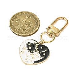 4個 4スタイル 猫合金エナメルペンダント装飾  バッグ飾り用の回転留め具チャーム  ミックスカラー  58~62mm  1個/スタイル&nbsp;HJEW-JM02806