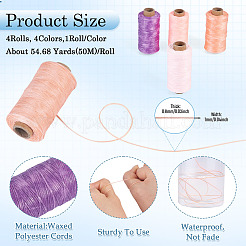 4 rollo de cordón de poliéster encerado de 4 colores&nbsp;YC-TA0001-29C