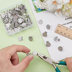 80 шт. фурнитура для сережек-гвоздиков из нержавеющей стали 304&nbsp;STAS-ME0001-44