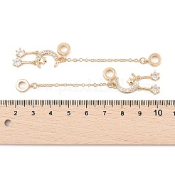 Покрытие стойки луна и звезда латунь прозрачный кубический цирконий европейские защитные цепи KK-F879-24G