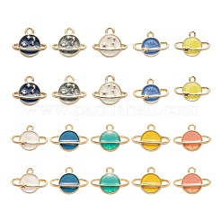 60шт 10 цвета легкие золотые подвески с эмалью&nbsp;ENAM-LS0001-60