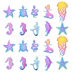 20 шт. 10 стиля ионное покрытие (IP) 201 нержавеющая сталь травленый металл украшения подвески&nbsp;STAS-FS0001-52