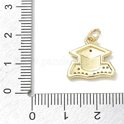 Micro pavé de zircone cubique transparent en laiton avec pendentifs en émail&nbsp;KK-CBAD872-20G-01
