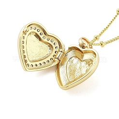 Латунные микропаве прозрачные кубические цирконии спутниковая цепь медальон кулон ожерелья для женщин&nbsp;LS-NJEW-M009-03G-C