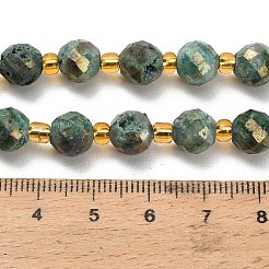 Fili di perline di cristallo geode druzy elettrolitico placcato&nbsp;G-F833-P01-8mm-03