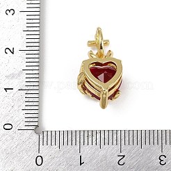 Латунь стекло кулоны KK-R226-03G-01