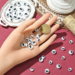 20шт непрозрачные акриловые бусины с принтом&nbsp;SACR-YW0001-96A