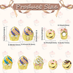 5 шт. 5 стиля латунные эмалевые бусины для подставки для пончиков и тортов KK-CJ0002-83