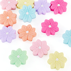14 Stück 7 Farben Blumen-Blumenperlen aus lebensmittelechtem&nbsp;SIL-TA0003-13