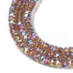 Стеклянные бусины с гальваническим покрытием &nbsp;X-GLAA-Q105-03D