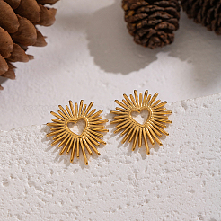 Серьги-гвоздики из нержавеющей стали 304 в форме полого сердца&nbsp;CV0241