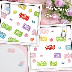 Кабошоны из прозрачной и непрозрачной смолы с конфетной тематикой&nbsp;RESI-SP0001-12