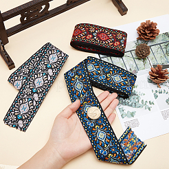 5.46m 3スタイル エスニック風刺繍ポリエステルリボン  ジャカードリボン  服飾材料  花柄  ミックスカラー  1-7/8インチ（48mm）〜2インチ（50mm）  1.82m /スタイル&nbsp;SRIB-WR0001-03