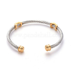 Браслеты-манжеты из нержавеющей стали 304 BJEW-L642-34GP