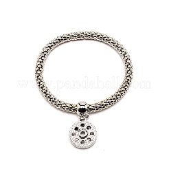 Bracelet extensible de charme de beignet pour les femmes de fille&nbsp;BJEW-WH0016-02P