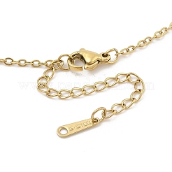 Ожерелья из нержавеющей стали 304 и пластика с подвеской в виде банта из жемчуга и цепочки NJEW-H044-09G