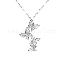 Подвеска-бабочка из латуни с микропаве из прозрачного кубического циркония для женщин.&nbsp;FS-WG1F8BB-01