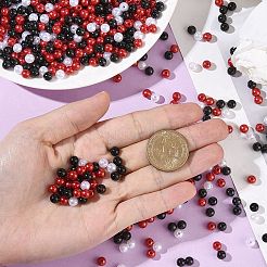 DIYジュエリー作りのパーツキット  丸いアクリルとABSプラスチックの模造真珠ビーズを含む  ミックスカラー  6x5.5~6mm  穴：1.5~2mm  1000個/セット&nbsp;DIY-SP0005-37B