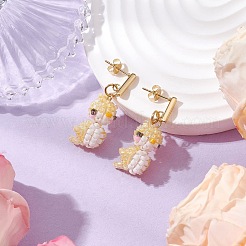 Clous d'oreilles en verre&nbsp;EJEW-MZ00257-01