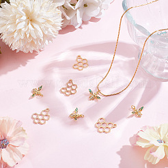 8 шт. 2 стиля латунных подвесок и латунных микропаве кубических цирконий подвески&nbsp;KK-AR0003-70