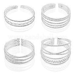 4шт. набор теннисных браслетов с кристаллами и стразами в 4 стилях&nbsp;BJEW-FI0001-57