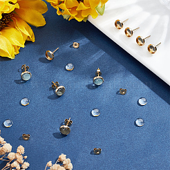 40 pièce de support de boucle d'oreille à tige en acier inoxydable 304&nbsp;DIY-SP0007-46D