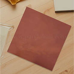 マッドホースハイドレザーの布地  DIYクラフト  正方形  ココナッツブラウン  150x150x2mm&nbsp;DIY-CL0002-53