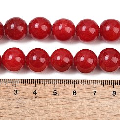 天然馬山翡翠のグラデーションビーズ連  染め  スムーズなラウンド  ファイヤーブリック  6~12mm  穴：1~1.4mm  約53個/連  17.32''（44センチメートル）&nbsp;GG-CBA2AE1-A08-U