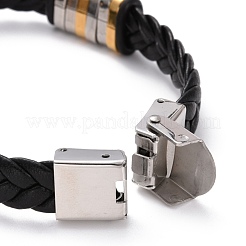 Bracciale da uomo con cordino intrecciato in silicone&nbsp;BJEW-M206-01G