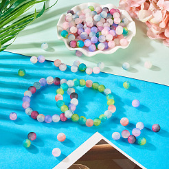 200шт 10 цвета треск стеклянные бусины нити GLAA-TA0003-31A