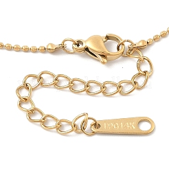 Ионное покрытие (ip) 304 нержавеющая сталь кулон в форме сердца шариковая цепочка ожерелья для женщин NJEW-F328-03G