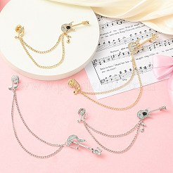 4 Stück 4 Stile Legierung Strass hängende Kette Brosche&nbsp;JEWB-CJ0003-55