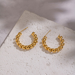 Серьги-гвоздики в форме буквы С из нержавеющей стали 304&nbsp;RC9217