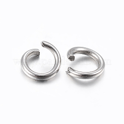 変色しにくい304ステンレススチール製オープン丸カン  ラウンド  ステンレス鋼色  7x1mm  18ゲージ&nbsp;STAS-H437-7x1mm