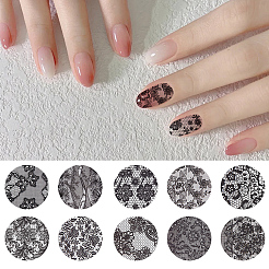 10 Rolle Nagelfolie mit Blumenmotiv aus Haustierspitze. Blumen-Transferpapier&nbsp;STIC-SP0001-18