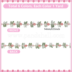 6 Yards 6 Farben Polyester Blumen Spitzenbesatzband&nbsp;OCOR-GA0002-25