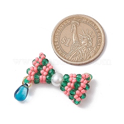 3 шт. подвески-бантики из стеклянных бусин 3 цветов PALLOY-MZ00553