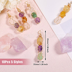 Подвески из медной проволоки с натуральными драгоценными камнями PALLOY-FH00038